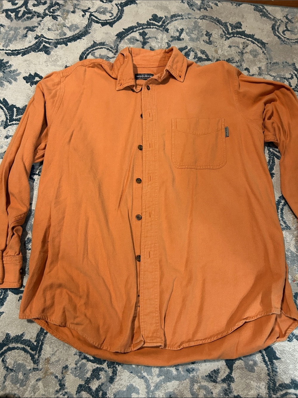 Woolrich Orange Long-Sleeve Button-Down Shirt